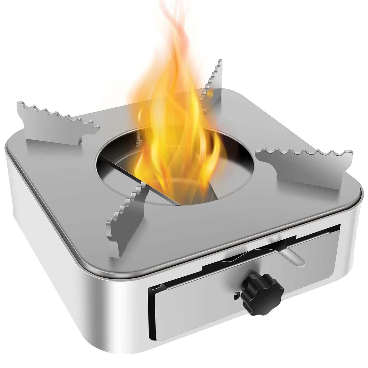 Portable Camping Stove Stainless Steel Camping Stove with Adjustable Firepower Drawer For Outdoor Barbecue Camping Equipment