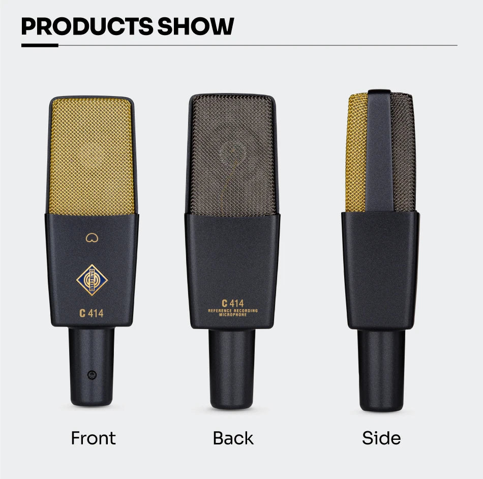 BAIFEILI C414 Professional Condenser Microphone XLR With 25mm Diaphragm Cardioid Mic for Streaming,Podcasting,Recording,ASMR