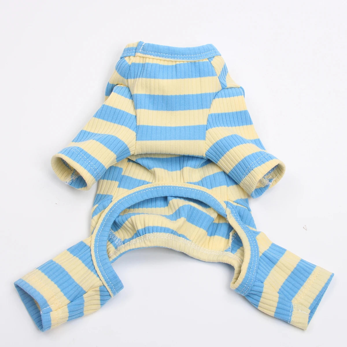 Dog Cat JumpSuit Pajamas Striped&Bear Design Pet Puppy Soft Tracksuit T-Shirt
