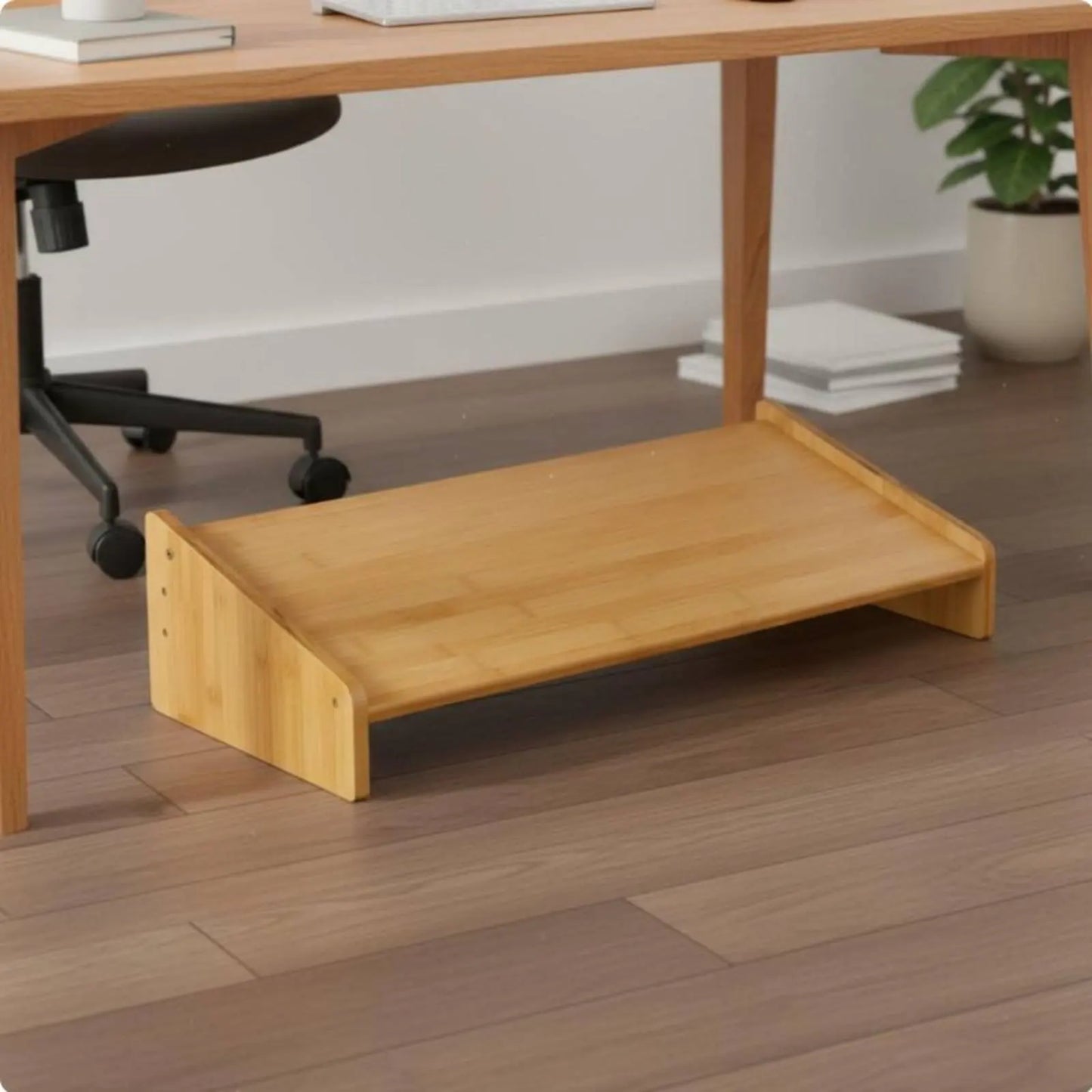 Under Desk Footrest Wide Surface Office Foot Stool Angled Foot Rest Multi-Functional Ergonomic Furniture Sleek Finish