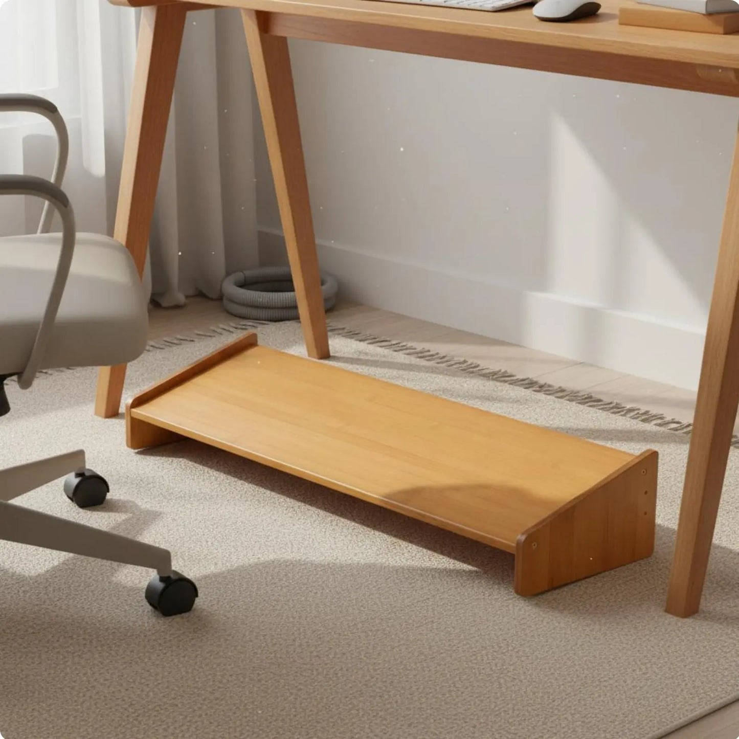 Under Desk Footrest Wide Surface Office Foot Stool Angled Foot Rest Multi-Functional Ergonomic Furniture Sleek Finish