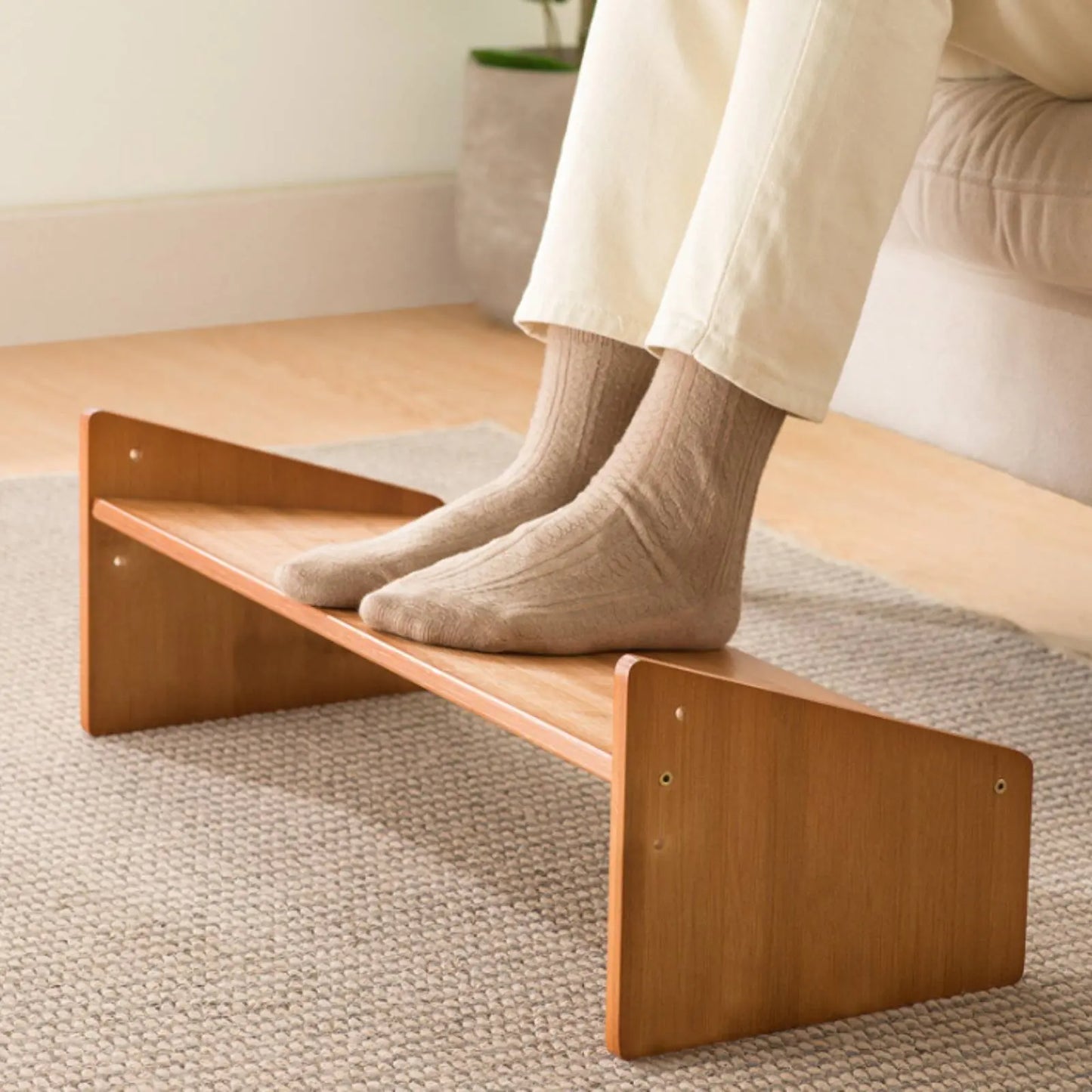 Under Desk Footrest Wide Surface Office Foot Stool Angled Foot Rest Multi-Functional Ergonomic Furniture Sleek Finish