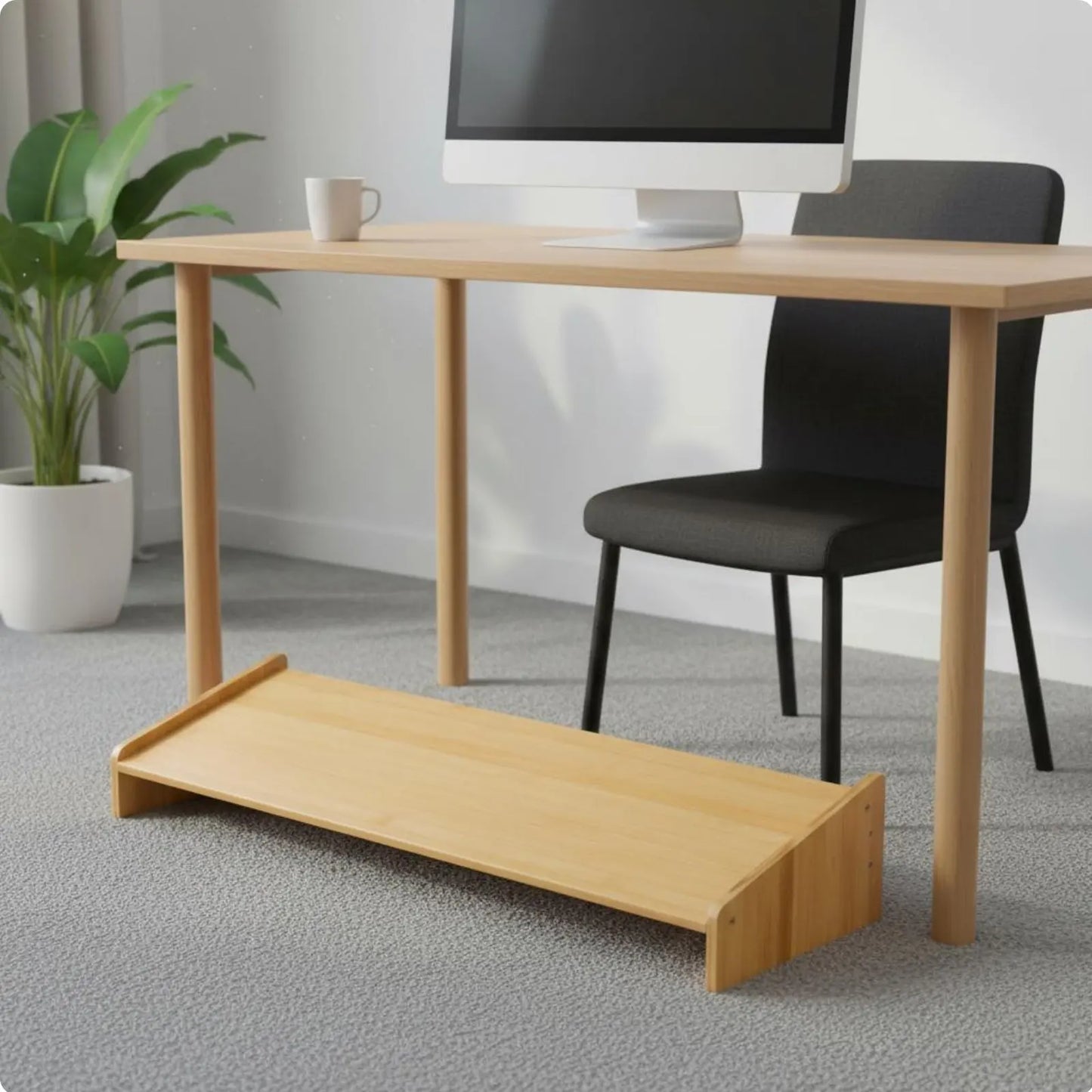 Under Desk Footrest Wide Surface Office Foot Stool Angled Foot Rest Multi-Functional Ergonomic Furniture Sleek Finish