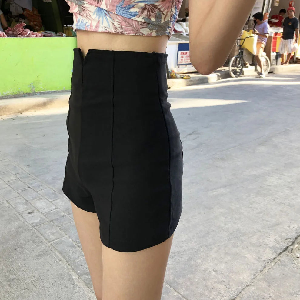 Shorts Women High Waist Solid Shaped Summer Korean Style All-match Ins Sexy Slim  Hot Short Streetwear Harajuku Ulzzang New
