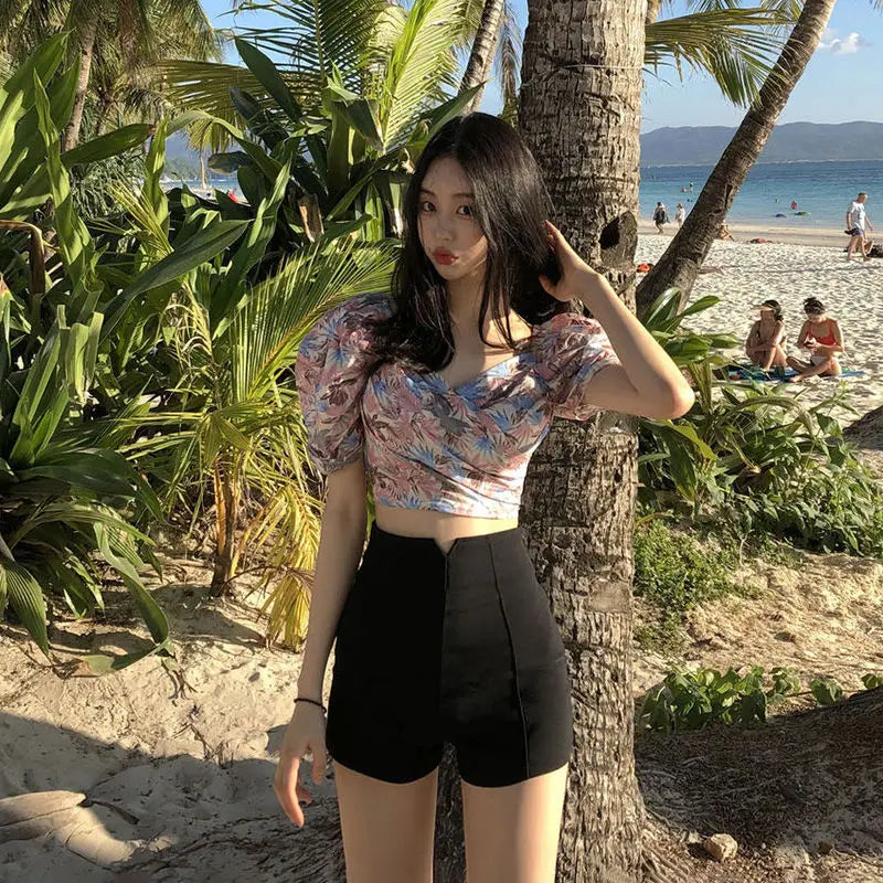 Shorts Women High Waist Solid Shaped Summer Korean Style All-match Ins Sexy Slim  Hot Short Streetwear Harajuku Ulzzang New