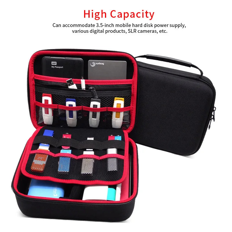 Large Size Electronic Gadgets Storage Case Bag Travel Organizer Case For HDD USB Flash Drive Data Cable Digital Storage Bag