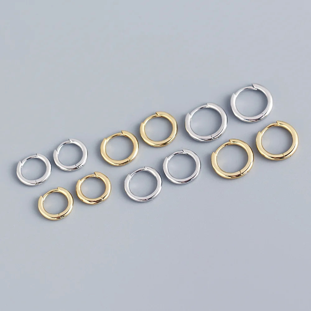 Stainless Steel 1 Pair Minimalist Huggie Hoop Earrings For Women Gold Color Tiny Round Circle 6/8/10mm Punk Unisex Rock Earring
