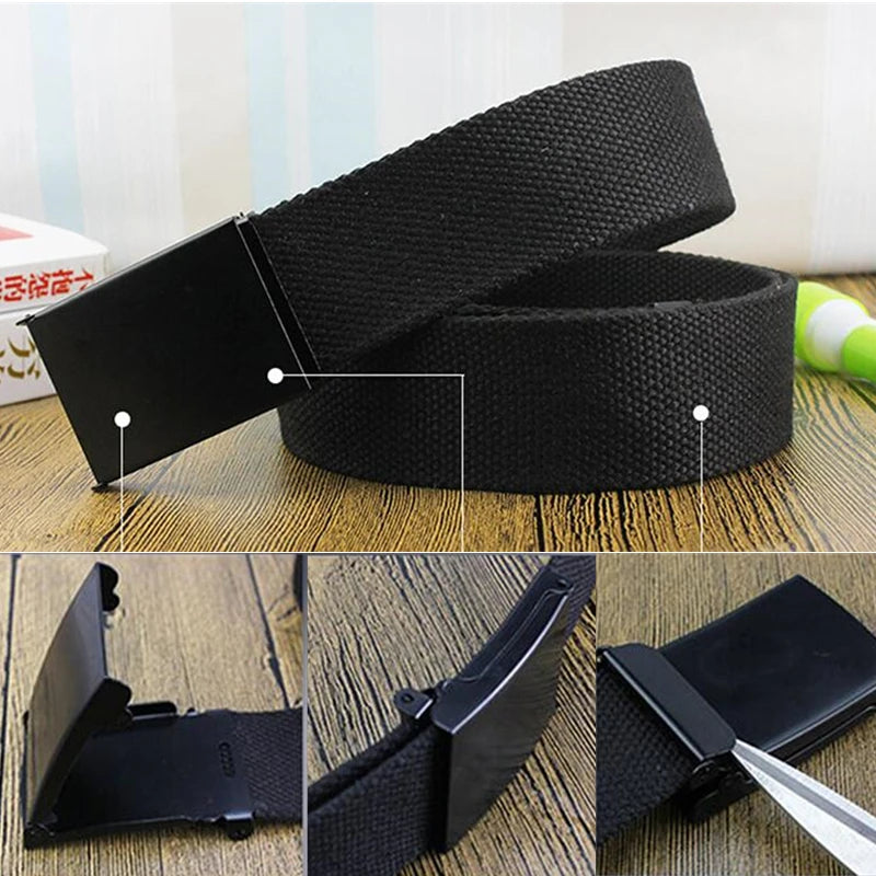 Men Belt Fashion Unisex Army Tactical Femme Waist Belts Jeans Male Casual Luxury Canvas Webbing Waistband Men's Belt For Women
