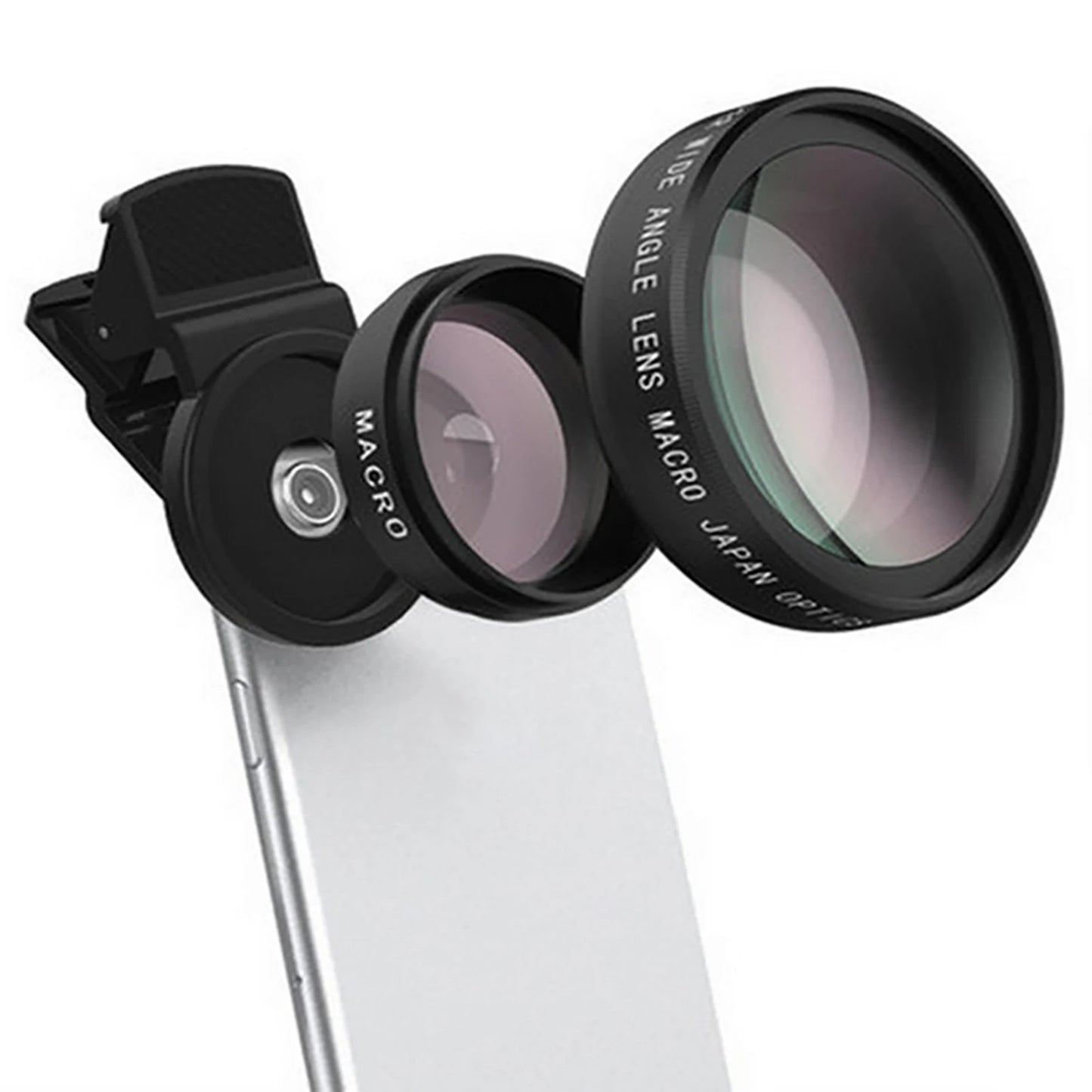 2 in 1 0.45X 49uv Wide Angle Lens 15X Macro Lenses Close Range Mobile Phone Lens HD Camera Lens Universal Clip for Smartphone