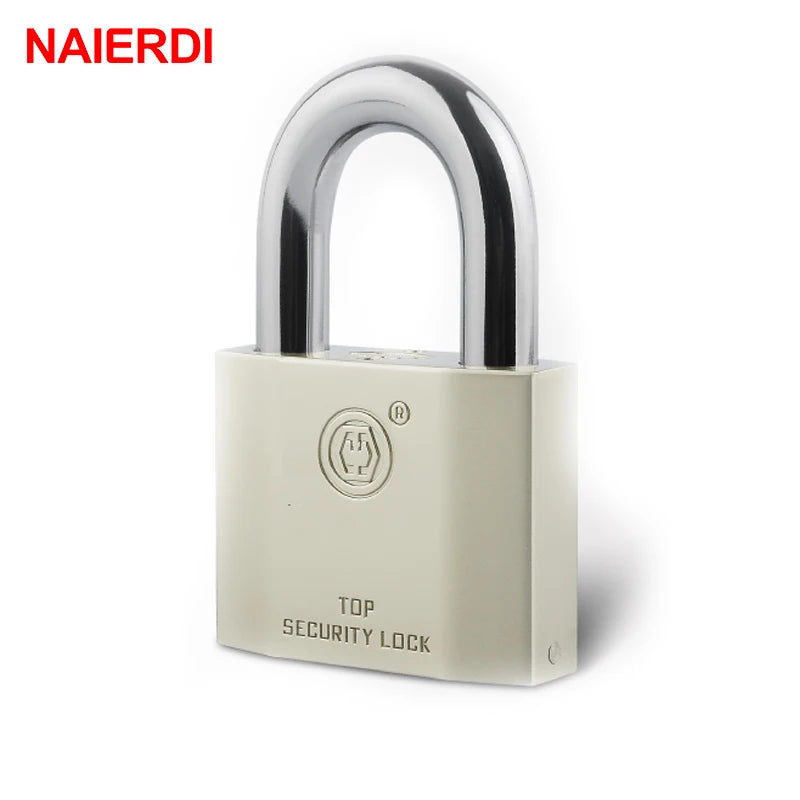 NAIERDI B7 Series Super B Grade Padlocks Silver Color Portable Anti-Theft Rustproof Luggage Suitcase Gate Lock Security Padlock