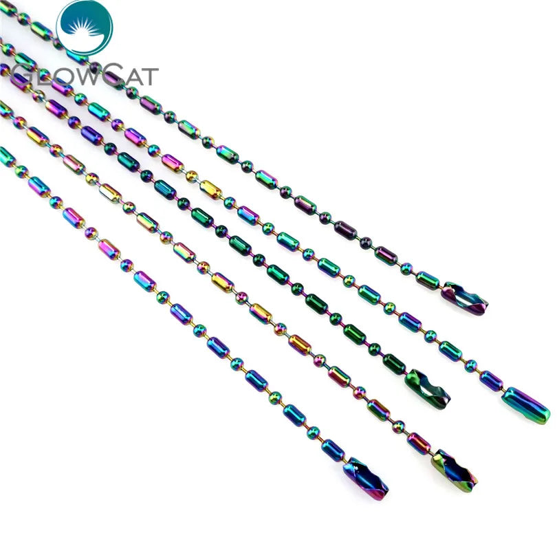 5pcs/lot More Choice More Style Rainbow Color Stainless Steel Chain Necklace Link Jewelry Making