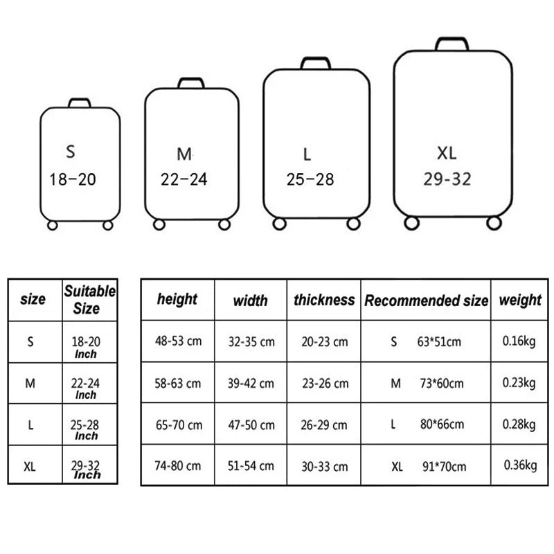 QIAQU High quality Luggage Suitcase cover Hot sale Travel accessories Elastic  dust cover Suitable for 18'' - 32'' suitcases