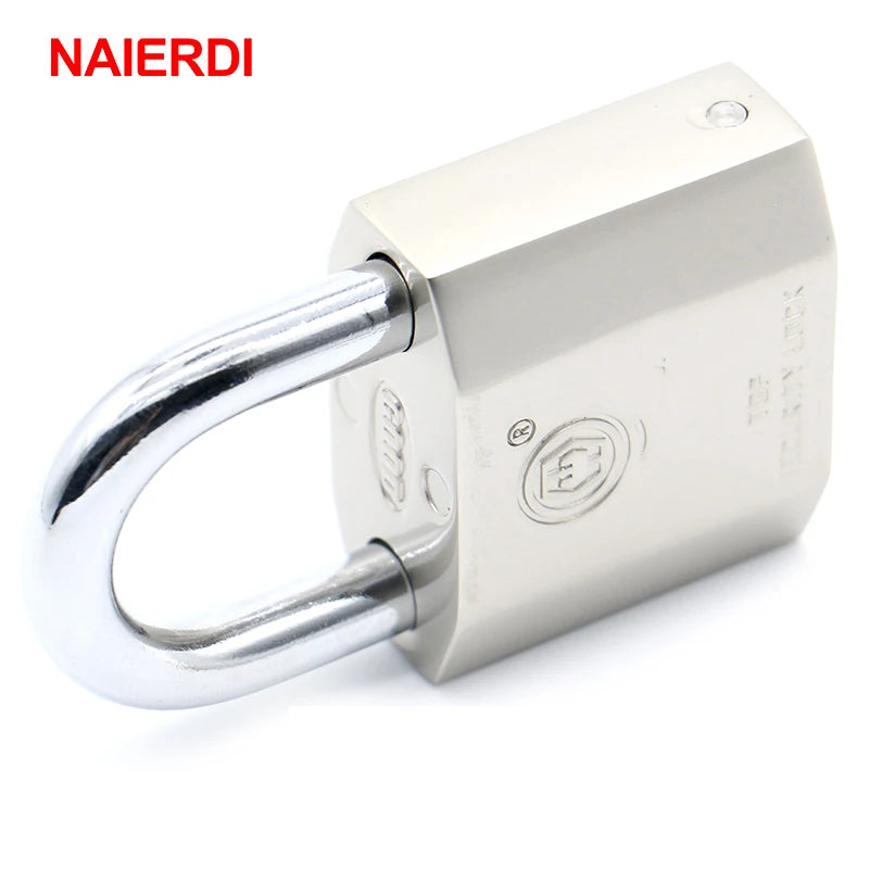 NAIERDI B7 Series Super B Grade Padlocks Silver Color Portable Anti-Theft Rustproof Luggage Suitcase Gate Lock Security Padlock