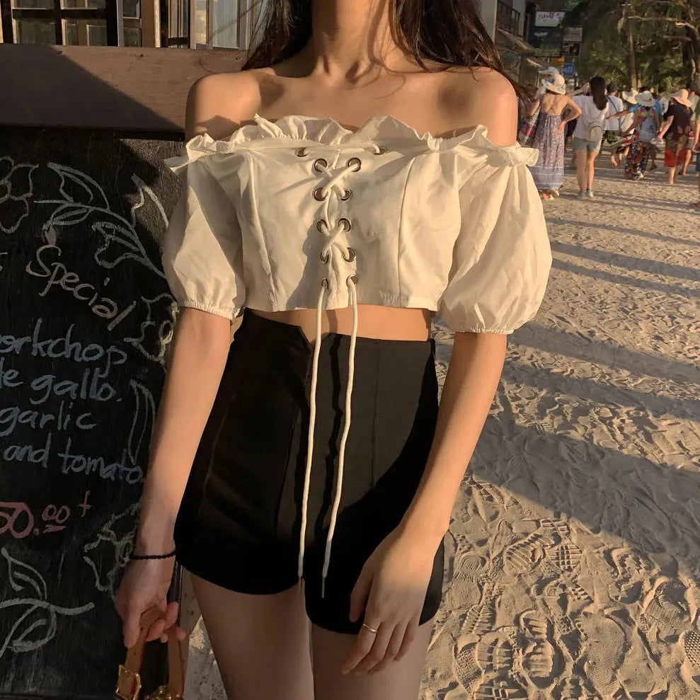 Shorts Women High Waist Solid Shaped Summer Korean Style All-match Ins Sexy Slim  Hot Short Streetwear Harajuku Ulzzang New