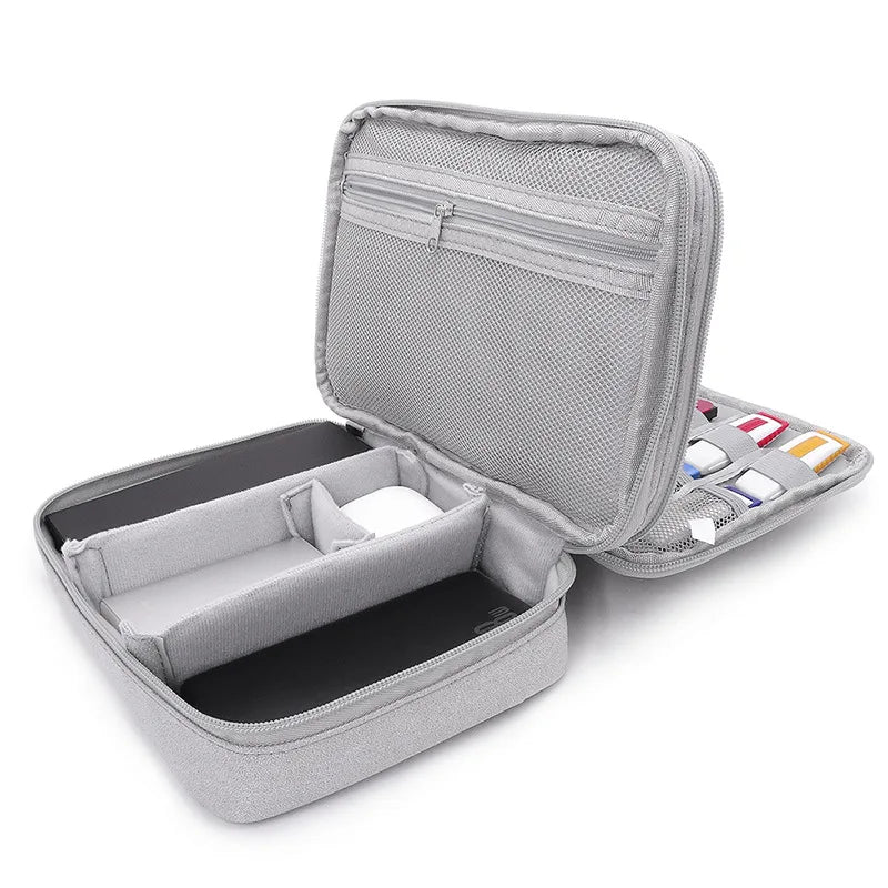 Cable Organiser Bag Travel Double-Layer Gadget Travel Bag Electronics Accessories Cable Storage Carry Game Player tablet bag