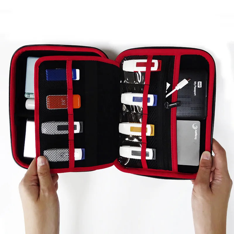 Large Size Electronic Gadgets Storage Case Bag Travel Organizer Case For HDD USB Flash Drive Data Cable Digital Storage Bag