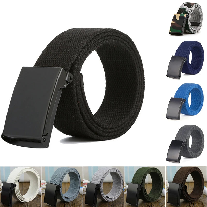 Men Belt Fashion Unisex Army Tactical Femme Waist Belts Jeans Male Casual Luxury Canvas Webbing Waistband Men's Belt For Women