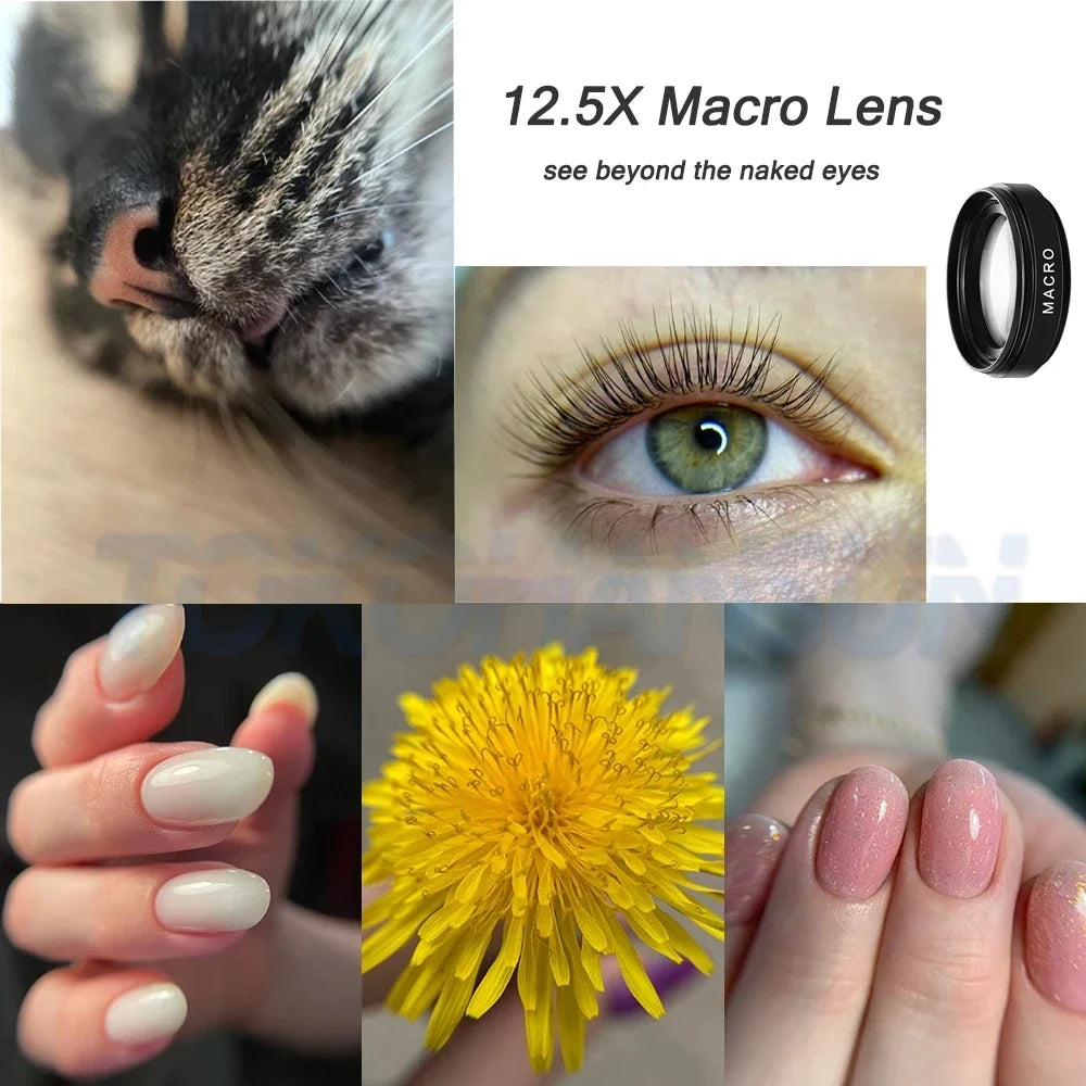 2 In 1 Mobile Phone Lens 0.6x Super Wide Angle HD 15x mobile macro lens Camera Lens For iPhone 12 11 8 7 6 XS Huawei Xiaomi