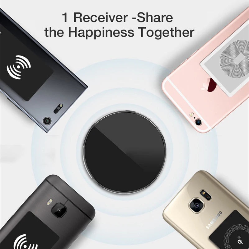Wireless Charger Receiver Support Type C Micro USB Fast Wireless Charging Adapter For iPhone 7 6 5 Android phone Wireless Charge