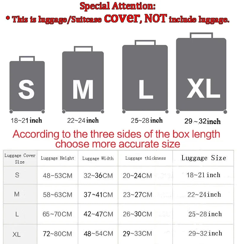 British Style Travel Suitcase Covers Women Elastic Scene Luggage Protective Covers valise bagages roulettes Vintage Covers