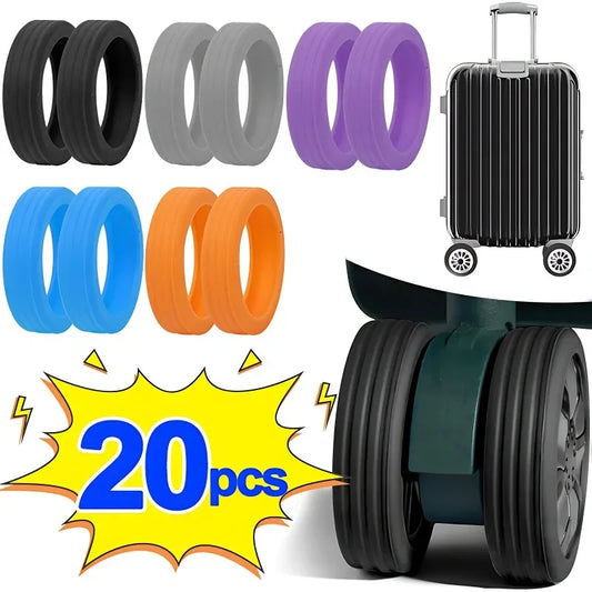 1-20PCS Luggage Wheels Protector Silicone Wheels Caster Shoes Travel Luggage Suitcase Reduce Noise Wheels Cover Accessories