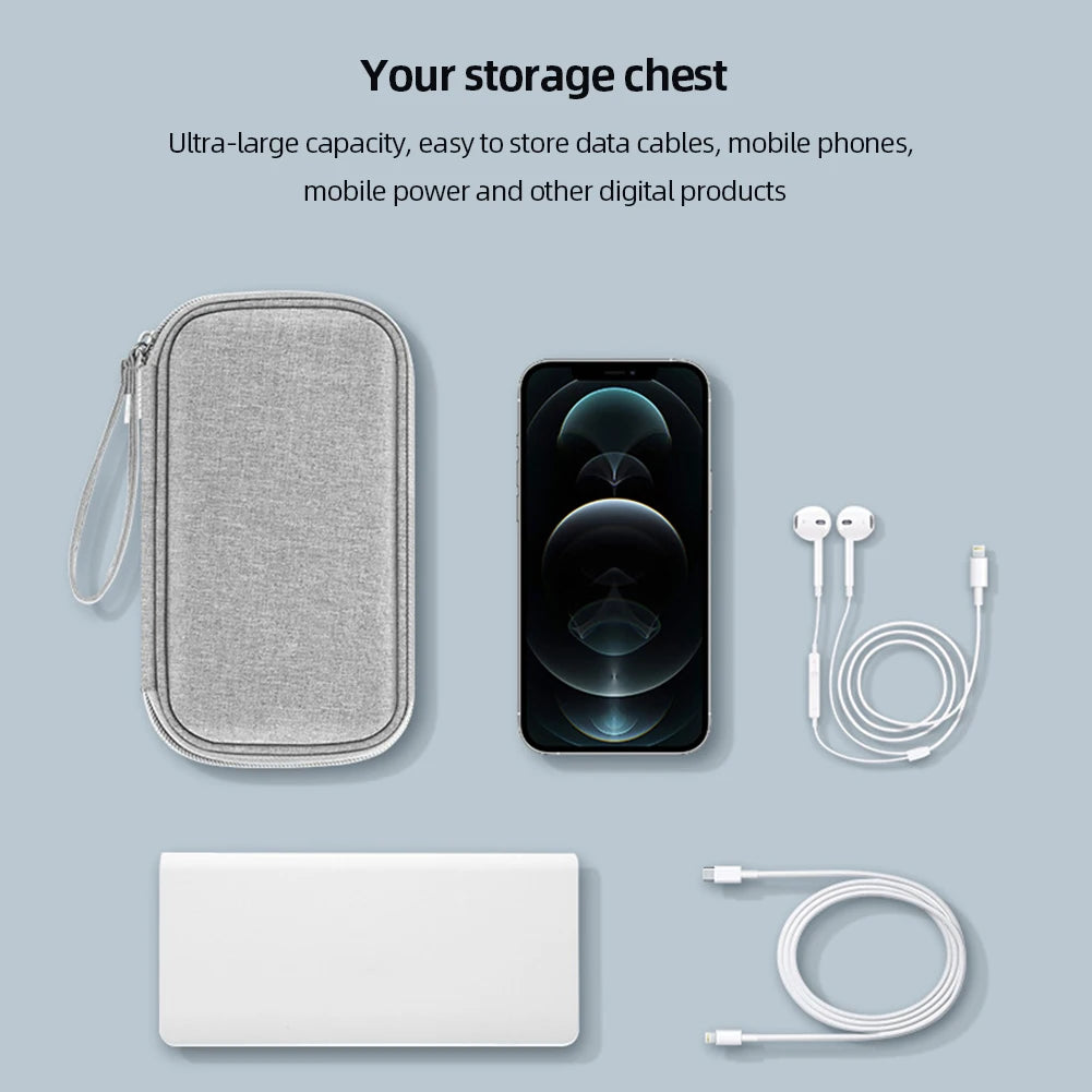Data Cable Storage Bags Portable Earphone Organizer Digital Gadget Carry Case Multi-layer Storage Bags Electronic Accessory