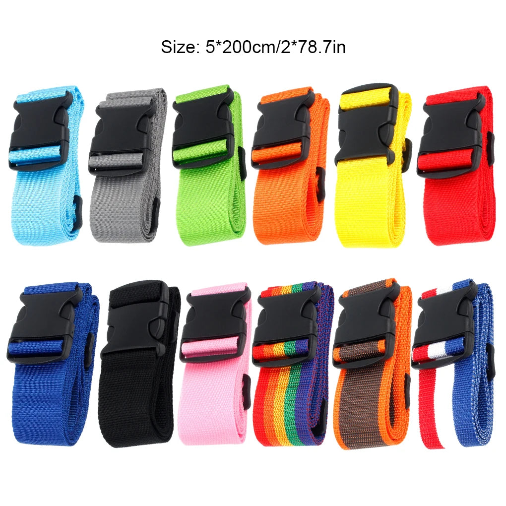 Nylon Heavy-duty Adjustable Luggage Straps For Secure And Convenient Travel Luggage Straps Travel rainbow colors