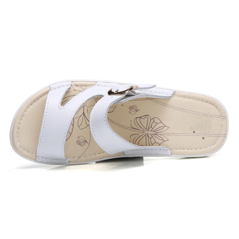 YAERNI2021 Summer women flat sandals Shoes black white beach slippers round toe comfortable sandals flip flops female shoes 859