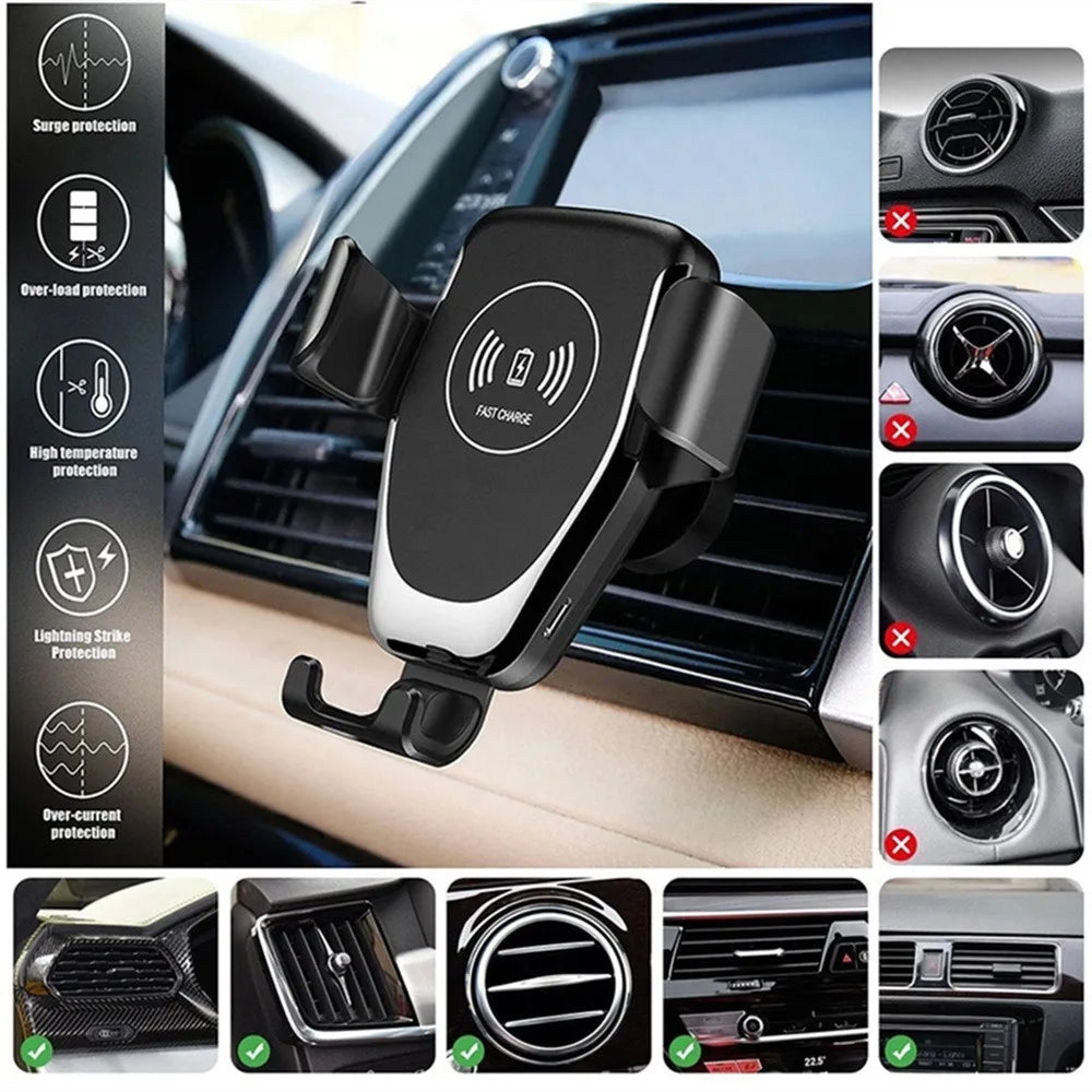 GYSO 60W Fast Car Wireless Charger For iPhone 14 13 12 11 Pro MAX Samsung S21 S20 S10 Xiaomi Wireless Charging Phone Car Holder
