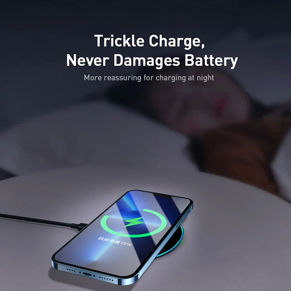65W Wireless Charger Pad For iPhone 15 14 13 12 11 Pro XS Max X XR 8 Plus Airpods Samsung Xiaomi Fast Wireless Charging Phone