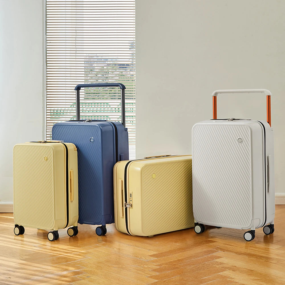 Mixi Wide Handle Travel Luggage Suitcase Rolling Spinner Wheels Hardside PC TSA Lock 20 24 Inch Unisex