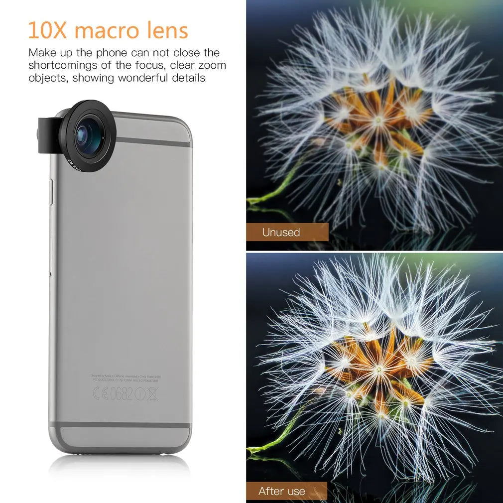 OUTAD 120° Wide Angle/Micro Lens 2 in 1 for Clip-on Cell Phone Camera Lenses Kit for Samsung for Android Smartphones
