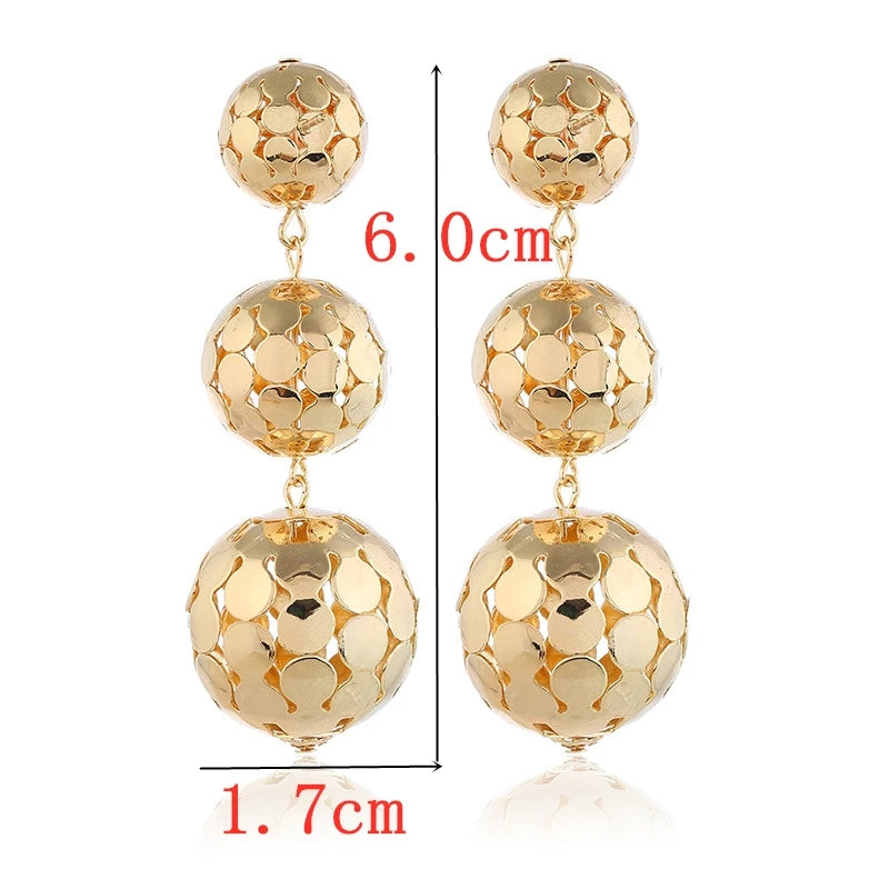 Hiphop Exaggerated Irregular Metal Dangle Earrings Spiral Twist Knot Geometry Round Smooth Rock Ear Brincos Jewelry Gift