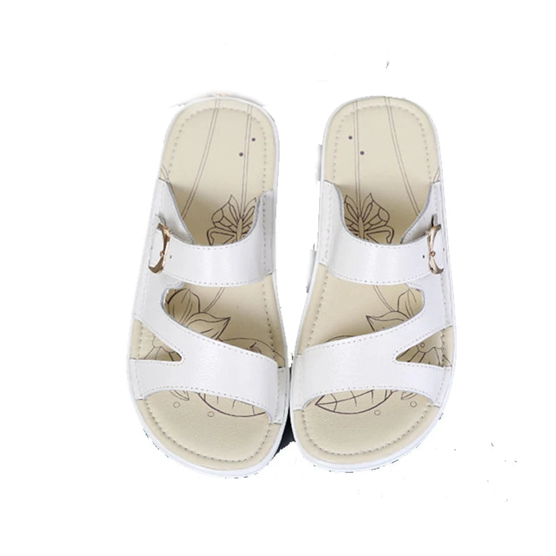 YAERNI2021 Summer women flat sandals Shoes black white beach slippers round toe comfortable sandals flip flops female shoes 859