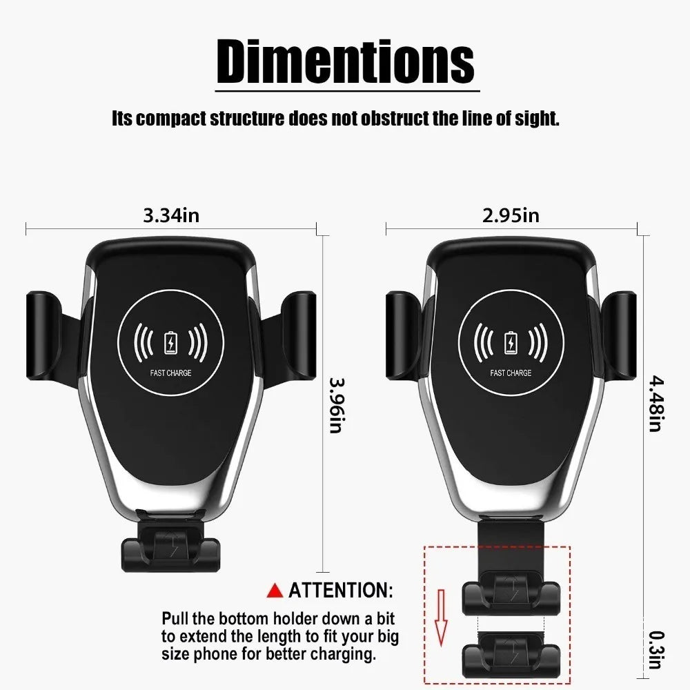 GYSO 60W Fast Car Wireless Charger For iPhone 14 13 12 11 Pro MAX Samsung S21 S20 S10 Xiaomi Wireless Charging Phone Car Holder