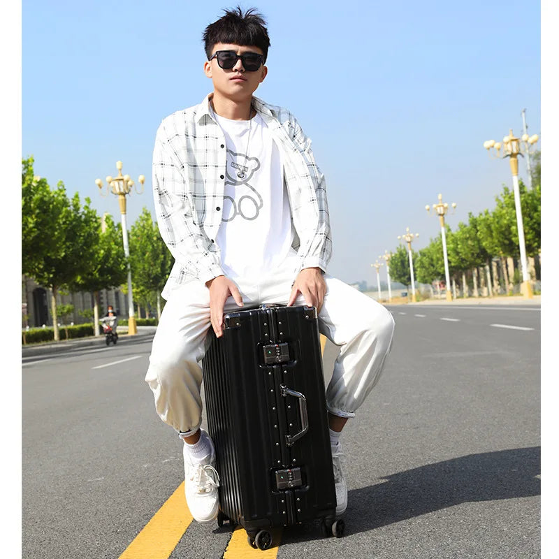 TIUMIU Luggage Women's suitcase High appearance level men's new quiet strong durable men's password rod box large capacity