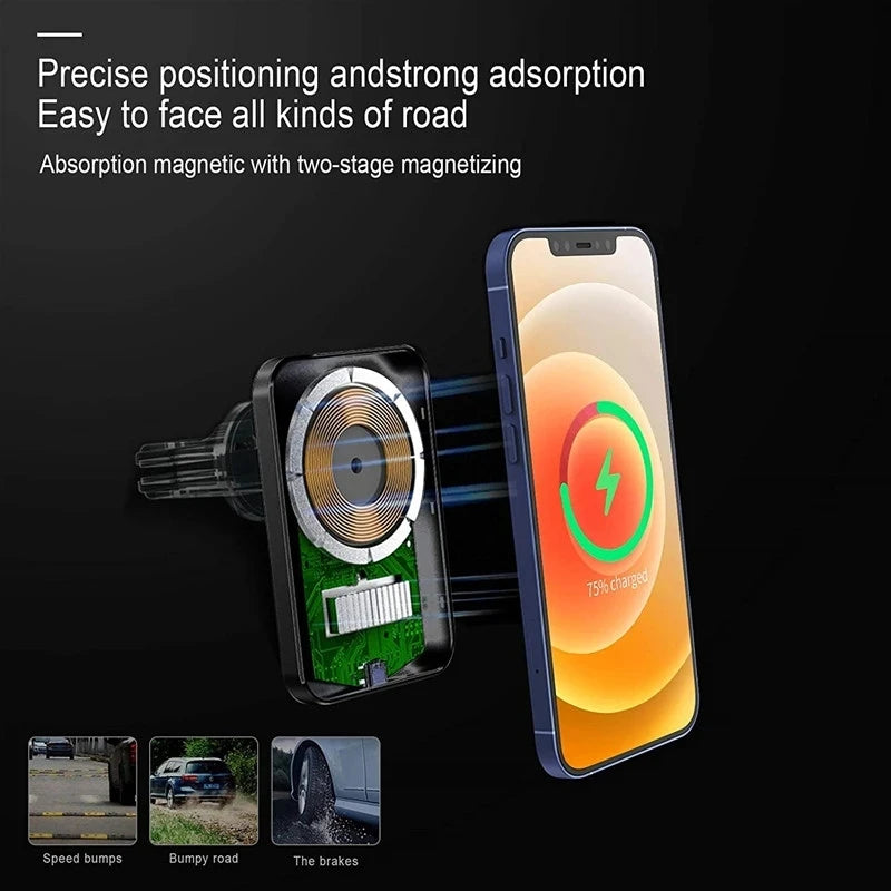 100W Car Magnetic Wireless Charger Car Mobile Phone Holder Stand Mount Fast Charging Station For iPhone 12 13 14 Pro Max macsafe