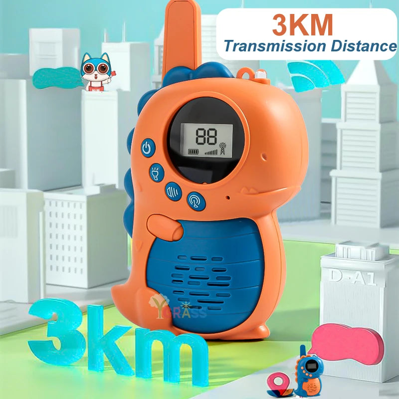 Walkie Talkie 2PCS Electronic Toys Children's Gadgets Radio Phone 3km Range Professional Toki For Kids Birthday Gifts Boys Girls