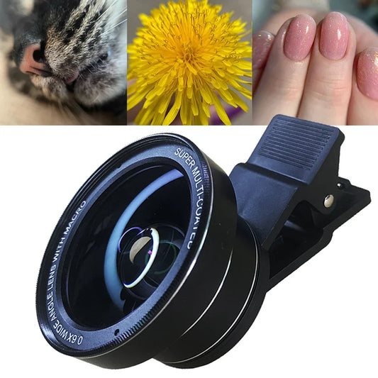 2 In 1 Mobile Phone Lens 0.6x Super Wide Angle HD 15x mobile macro lens Camera Lens For iPhone 12 11 8 7 6 XS Huawei Xiaomi