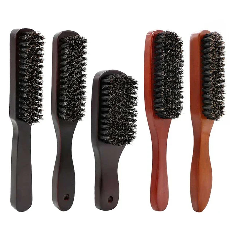Natural Boar Bristle Beard Brush Men Facial Hair Cleaning Brush Professional Hairbrush Shaving Tools Beard Mustache Brushes