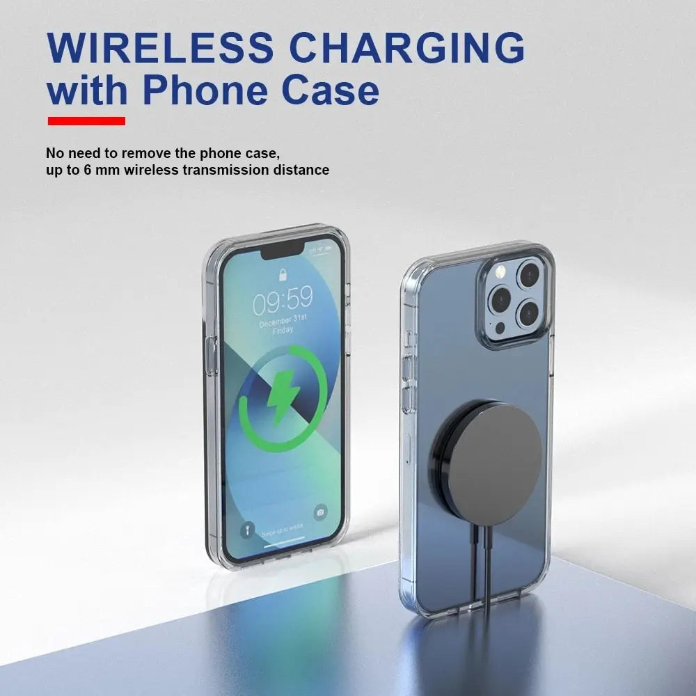 15W Magnetic Wireless Charger Fast Charging Pad Stand for iPhone 15 14 13 12 Pro Airpods PD Macsafe Phone Chargers Dock Station