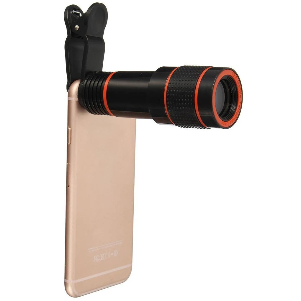 Universal Clip-on Phone Camera Lens Set Professional Telephoto Lenses 12 times zoom Cellphone Photography Accessory