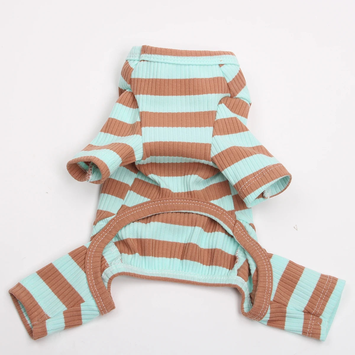 Dog Cat JumpSuit Pajamas Striped&Bear Design Pet Puppy Soft Tracksuit T-Shirt