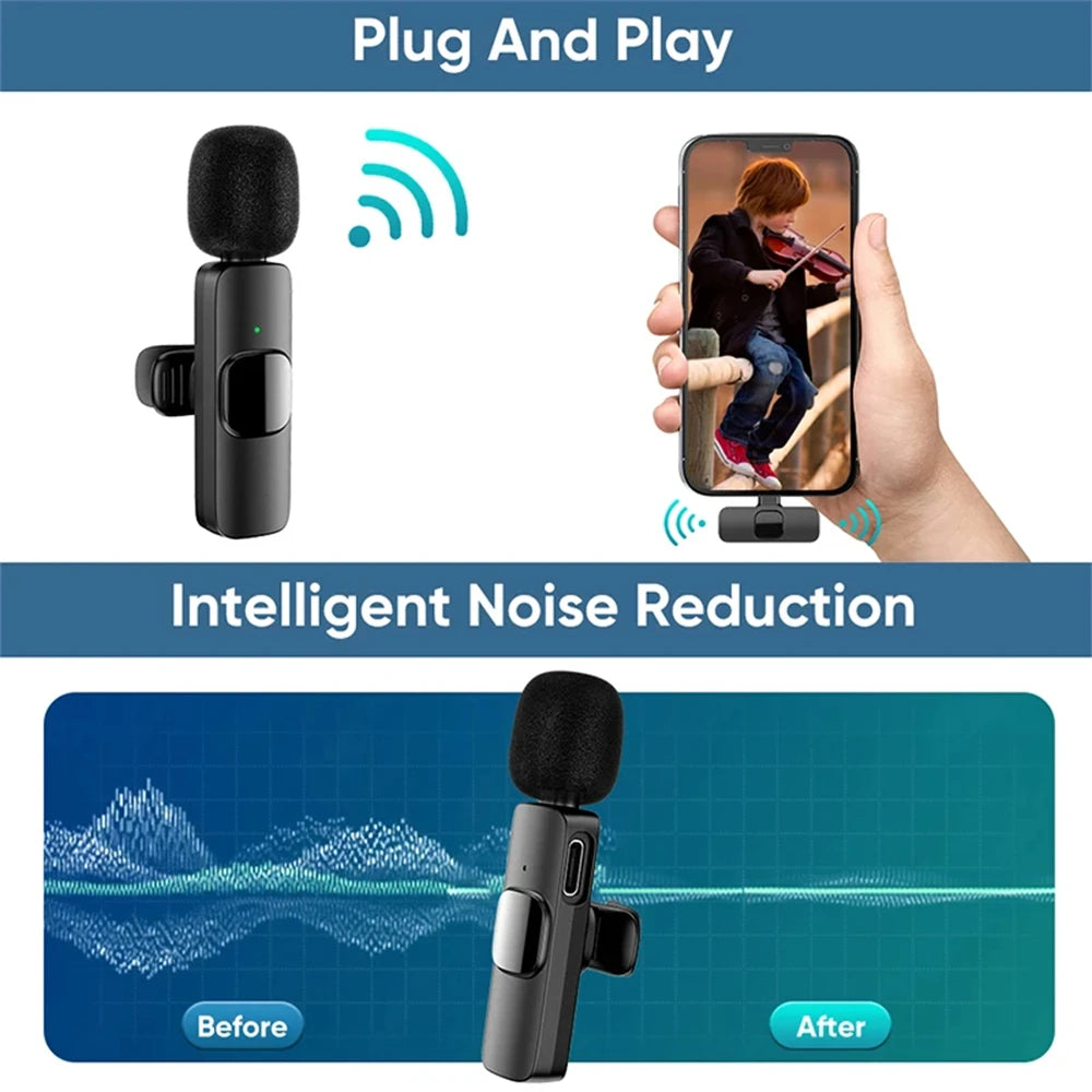 Vothoon Wireless Lavalier Lapel Microphone for iPhone iPad Android Phone Recording Mic for Interview Video Podcast Vlog YouTube