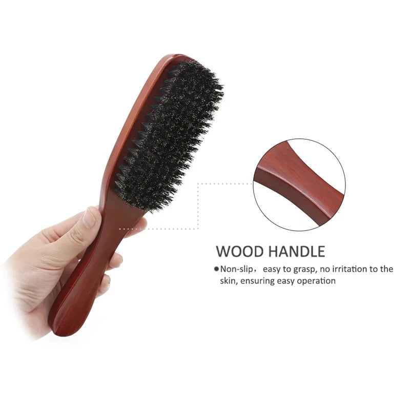 Natural Boar Bristle Beard Brush Men Facial Hair Cleaning Brush Professional Hairbrush Shaving Tools Beard Mustache Brushes