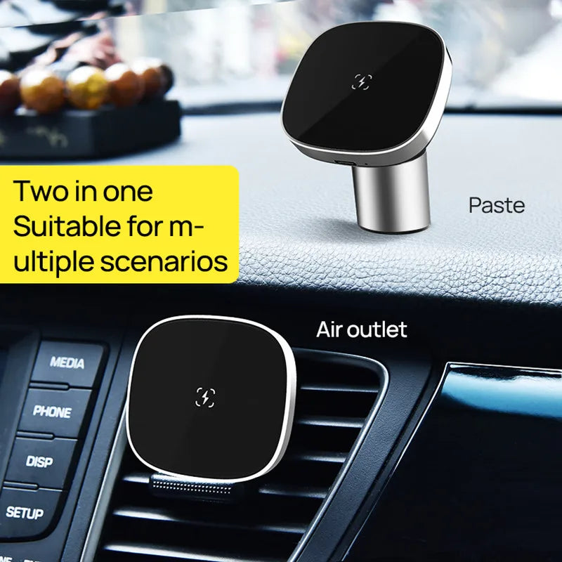 15W Car Wireless Charger is Suitable For iphone 12 13 14 15 Aluminum Alloy Vent Dashboard Magnetic Bracket Mobile Phone Charger