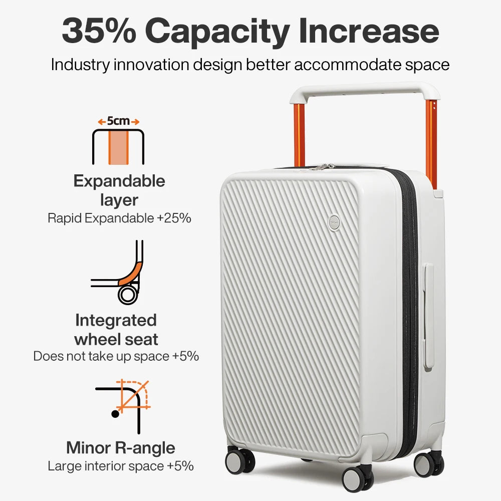 MIXI Expandable Carry On Luggage Lightweight Large Capacity Wide Handle PC Travel Suitcases Spinner Wheels TSA Lock 20 24 Inch