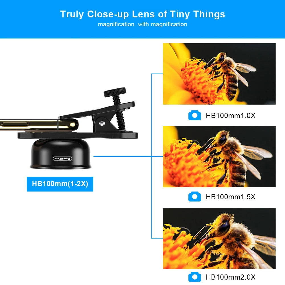 APEXEL 100mm Macro Lens Camera Phone Lens 4K HD Super Macro Lenses CPL Star Filter for iPhonex 13 pro Samsung s9 all smartphone
