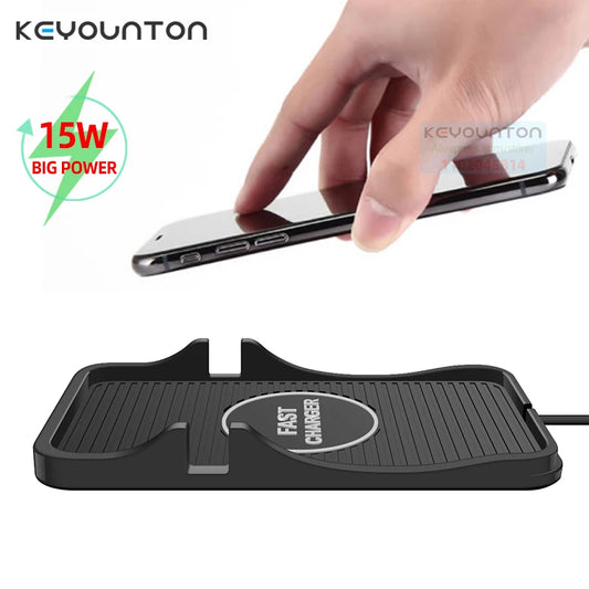 15W Charger Mat Silicone Mat Non-Slip Pad Holder Car Wireless Non-Slip Phone Charger Fast Charging For iPhone 14 13 Samsung S21