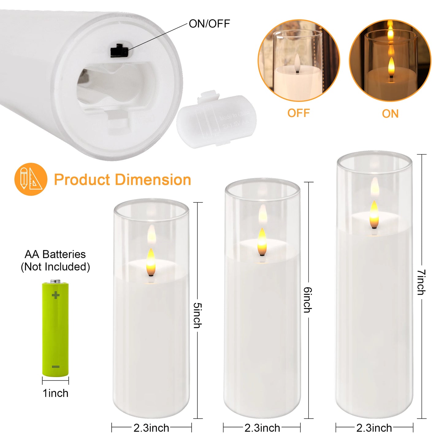 3Pcs/9Pcs LED Flameless Candles Light Simulation Acrylic Wedding Romantic Candle Lamp with Remote Party Christmas Home Decor